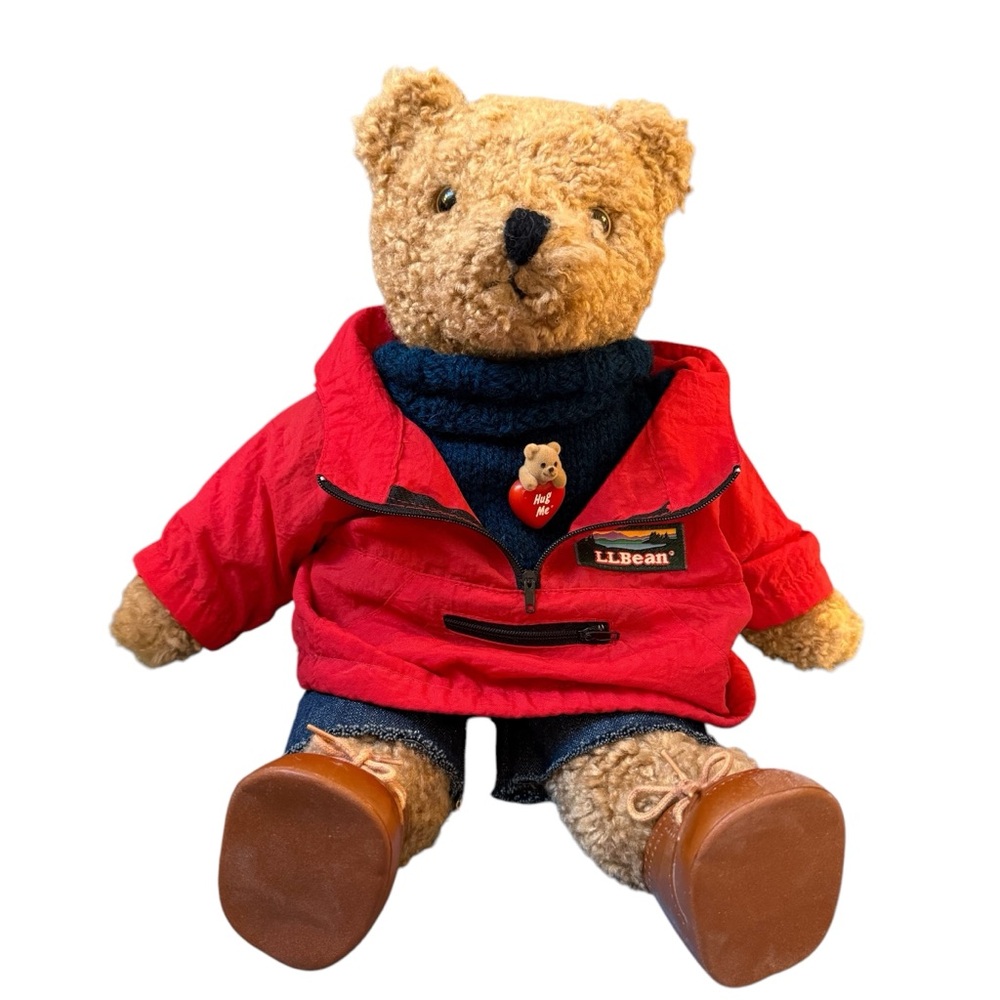 Fleece Teddy Bear Wearing LL Bean Anorak Jacket Outfit